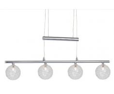 Nino Leuchten 33360406 - Lámpara de techo colgante de cromo con bolas, altura regulable, 4 luces