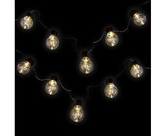 Bombillas Luz Cadena en blanco cálido - Solar - Con 10 LED en diseño - La bombilla para exteriores