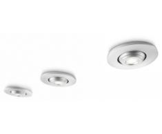 Philips 579834816 - Juego de lámparas de techo LED (3 unidades, intensidad regulable, foco inclinable en 60°, luz blanca cálida, ángulo de luz de 40°)