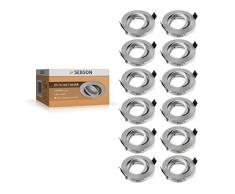 SEBSON® 12x Foco empotrable techo, orientable, redondo, aluminio, incl. GU10 casquillo (LED / Halógeno)