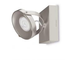 Philips myLiving Spur - Barra de focos, LED, 1 luz, iluminación interior, cepillado, luz blanca cálida, IP20, color gris