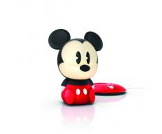 Philips Disney SoftPal Mickey Mouse - Lámpara portátil para niños, LED, con base de carga, luz blanca cálida, 0,18 W, color rojo