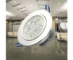 FEITONG 5W LED empotrada en el techo Lámpara del proyector de Downlight La bombilla 85-265V de alta calidad (Blanco frío)