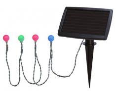 Best Season 477-59 - Guirnalda solar con bolas de luz led (20 bombillas, con panel solar para invierno y batería, para exteriores, 2,7 m), multicolor