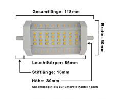 Foco LED 14 W R7s 118 mm regulable luz blanca cálida Bombilla Lámpara un J118 halógena Flood luz lámpara bombillas