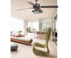 Lámpara ventilador con luz Hierro