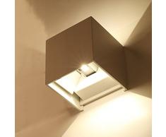 Topmo 2 piezas 7w lámpara de pared LED impermeable IP65 moderno al aire libre apliques 490LM*2 3000K blanco cálido aluminio apliques llevó exterior Arriba y Abajo Diseño