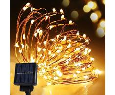 Cmyk® LED solar guirnalda de luces Navidad exterior parranda fiesta jardín 10M/33FT 120er Blanco Cálido