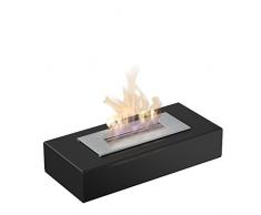 Bio Etanol Chimenea Mini con seguro sistema de iluminación, certificación TÜV y certificado, color: negro