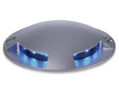 Firstlight - Lámpara LED de suelo (12 bombillas LED de 1 W, IP67, 4 ranuras, aluminio), color azul
