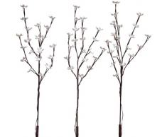 Kaemingk 495053 - Ramas con luz led (3 unidades, para exteriores, transformador exterior, 180 ledes de luz blanca fría, 3 x 76 cm)