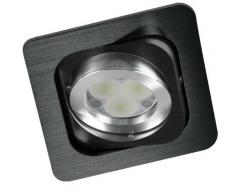 CristalRecord 03-011-00-003 - Foco empotrable double aluminio, cuadrado, doble basculación, 30° + 35°