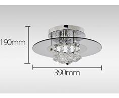 Create For Life® 4 luces de araña en forma redonda con colgantes de cristal, lámparas modernas del montaje del rubor, luz de techo de cristal para comedor,candelabro de dormitorio