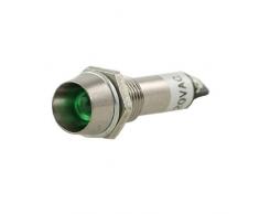 AC 220V 2 Pins Empotrada Verde LED Indicador De Señal Luz Piloto