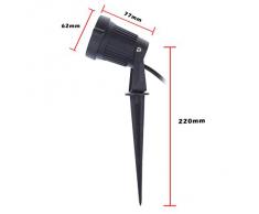 fenguh 3 x 2W Ultra Brillante Cadena de Luces LED Exteriores/Jardín LED Lámpara Luz /LED Foco Sumergible del Jardín / Césped / Paisaje Luz del Piso Lámpara IP65 con Rod Blanco Cálido Luces (2800-3100K)--1 unidad