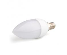 Bombilla luz lampara vela foco 6 LED E14 3W SMD 5630 bajo consumo blanco cálido