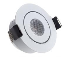 Kleine Sensati plana plano en luz LED empotrada luz de foco orientable, intensidad regulable, 210 lm, incluye controlador, carcasa color blanco, luz blanca fría T096 1 CW W