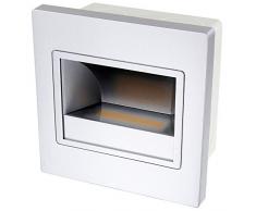 Lámpara LED Lámpara COB Empotrada (Nivel 230 V - Carcasa en plata - color de luz en blanco cálido - 1,5 W 110LM 120 ° - incl. Up de lata de Easy Click Sistema de
