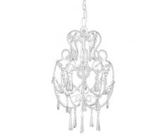 MiniSun - Preciosa lámpara de techo vintage de estilo candelabro, en blanco crema
