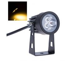 Bloomwin Impermeable proyector de la lámpara 3x3W IP44 AC/85-265V LED Blanco Cálido Impermeable Alta Potencia Ajustable para Aire Libre Césped Patio Jardín