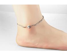 OPK LEG AVENUE para mujer bañada en platino con pulseras de joyería colgante de corazón con texto pie pulsera de cadena lámpara de techo con cristales para mujer
