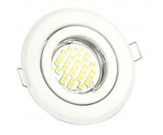 Set de blanco focos empotrables LED de 5 W y 450 lúmenes, luz blanca cálida Lámpara Foco Spot Foco empotrable gu10 230 V Ø100 mm
