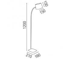 Faro Barcelona Flexi 29924 - Sobremesas y lámparas de pie, acero y pantalla policarbonato, color blanco