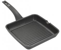 BRA Efficient - Grill asador con rayas, 28 cm, aluminio fundido con antiadherente Teflon Platinum Plus