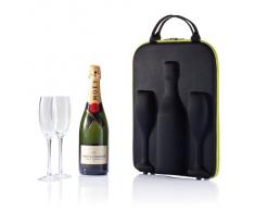 XD Design XDP911311 - Bolsa de transporte para champán (incluye 2 copas altas)