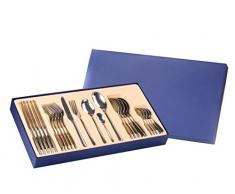 EXZACT Premium Caja de Regalo- Conjunto de Cuberteria de Acero Inoxidable con 26 Piezas – 2 Cucharas de Server, 6 Tenedores, 6 Cuchillos, 6 Cucharas, 6 Cucharaditas (EX994 Caja de Regalo x 26)