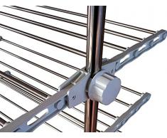 Todeco - Tendedero plegable y modulable para ropa, 87 x 64 x 147 cm, color plateado