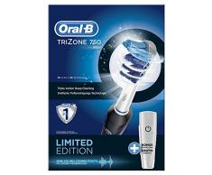 Oral-B TriZone 750 - Cepillo dental eléctrico, limpieza 3D, estuche de viaje incluido, color negro