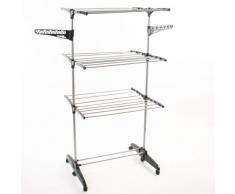 Clean House - Tendedero modulable y plegable para ropa, 80 x 30 x 13 cm, color plateado