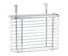 Zeller 24859 - Cesta colgante para puerta de armario (metal cromado)