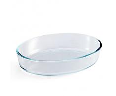 BCSA PL11 - Fuente ovalada para horno, vidrio de borosilicato (30 x 21,5 x 6,5 cm)