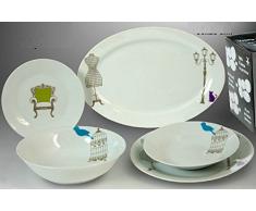 DonRegaloWeb - Vajilla de porcelana de 20 piezas decorada con artículos de decoración