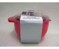 Easy Cook olla de1,2 litros de carbonato para microondas, con tapa, rojo