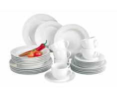 Domestic 923958 - Vajilla de 6 servicios (30 piezas), color blanco