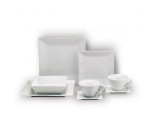 Sonal VASOS-SL19507 - Vajilla de porcelana, forma cuadrada, estilo japonés, color blanco