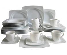Creatable 13160 8 Celebration - Vajilla completa con platos cuadrados (30 piezas), color blanco