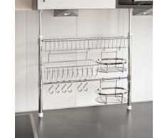 bremermann® Panel para utensilios de cocina, telescópico, con ruedas