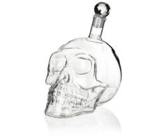 VENKON - Garrafa de Cristal en el Diseño del Cráneo Jarra Calavera - 500 ml - Transparente - para Cognac, Licor, Ponche, Vodka, Cerveza, Cócteles etc. o Bebidas no Alcohólicas