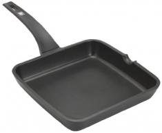 BRA Efficient - Grill asador liso, 22 cm, aluminio fundido con antiadherente Teflon Platinum Plus