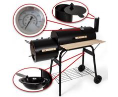 TecTake Barbacoa Barbecue Grill con Carbón Vegetal Parrilla Fumador BBQ Madera
