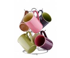 7 piezas taza con soporte de 280 ml tazas de cerámica/tazas/tazas de café/platos/taza/juego de taza de vasos