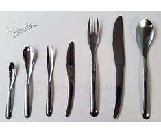 Cubertería Ferran Adriá - Set de 42 piezas cubiertos en acero inoxidable brillante con línea moderna exclusiva