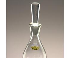 Botella de cristal, decanter, garrafa, para whisky y licor, boquilla en plata de ley 925, 37 cm. de altura.