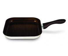Lamart K2640 MB - Plancha de cerámica para parrilla, 26 x 26 x 4 cm, color blanco y marrón