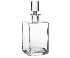 Jarra de whisky de diseño elegante - Whisky jarra cuadrada - Jarra de whisky con tapón hermético - Decantador de cristal - Fabricado a mano - Volumen: 750 ml