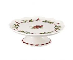 Hutschenreuther 02460-725492-12816 - Soporte para tartas con pie (21 cm), diseño navideño, color blanco